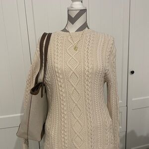Amazon Essentials Cream Cable Knit Sweater